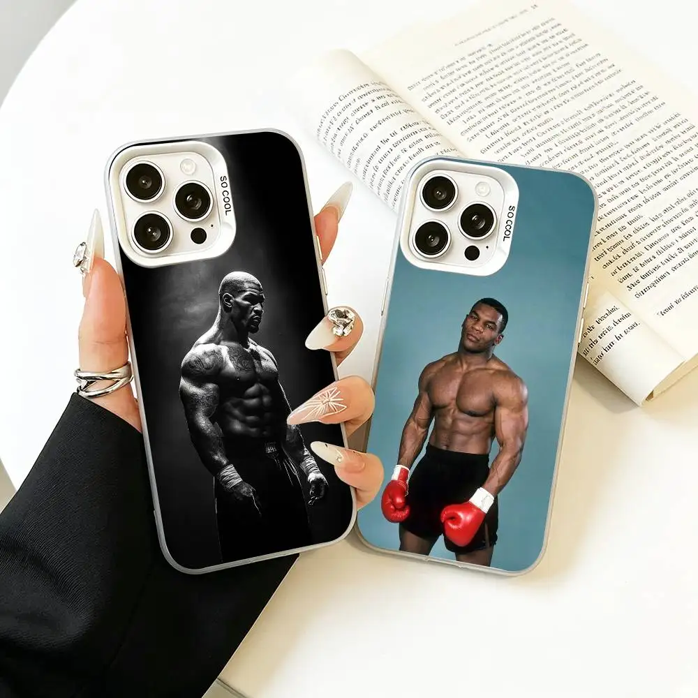 Фото Чехол для телефона M-Mike Tyson Boxer для iPhone 17 Air 16 15 14 13 12 11 Pro Max, белый, серебристый, жесткий чехол №1