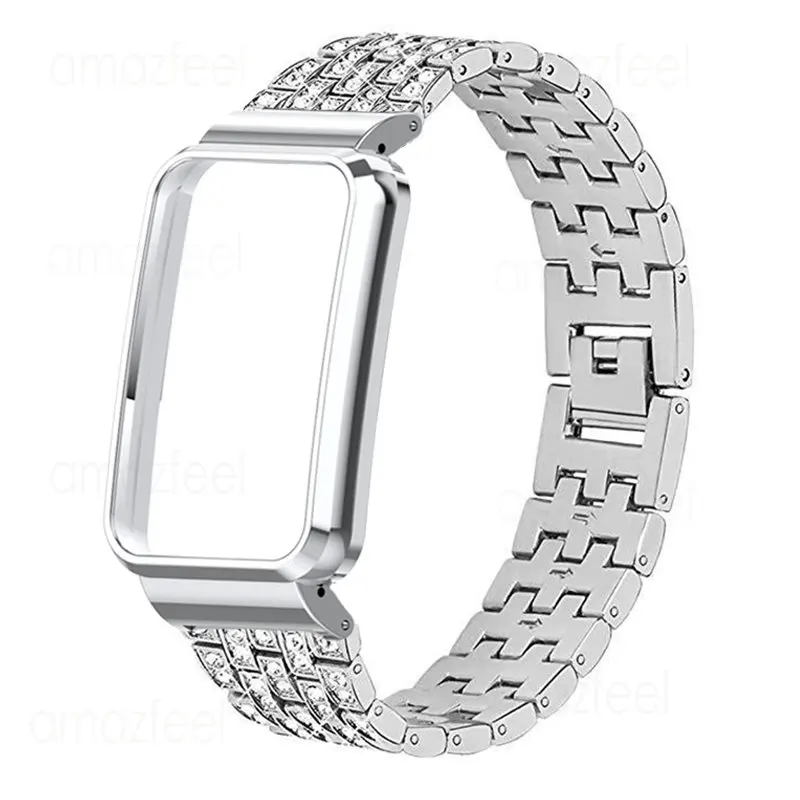 Ремешок с бриллиантовым звеном для Xiaomi Band 7 Pro Smart Cover Frame Shell Bumpe Mi металлический