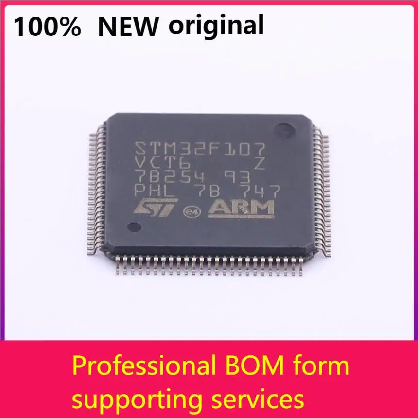 

MCU 32-bit STM32F ARM Cortex M3 RISC 256KB Flash 2.5V/3.3V 100-Pin LQFP Tray - Trays STM32F107VCT6 100% original
