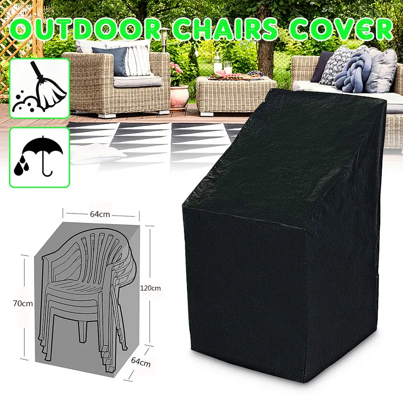 Stacked Chair Dust Cover Storage Bag Outdoor Garden Patio Furniture Protector Waterproof Dustproof Chair Organizer