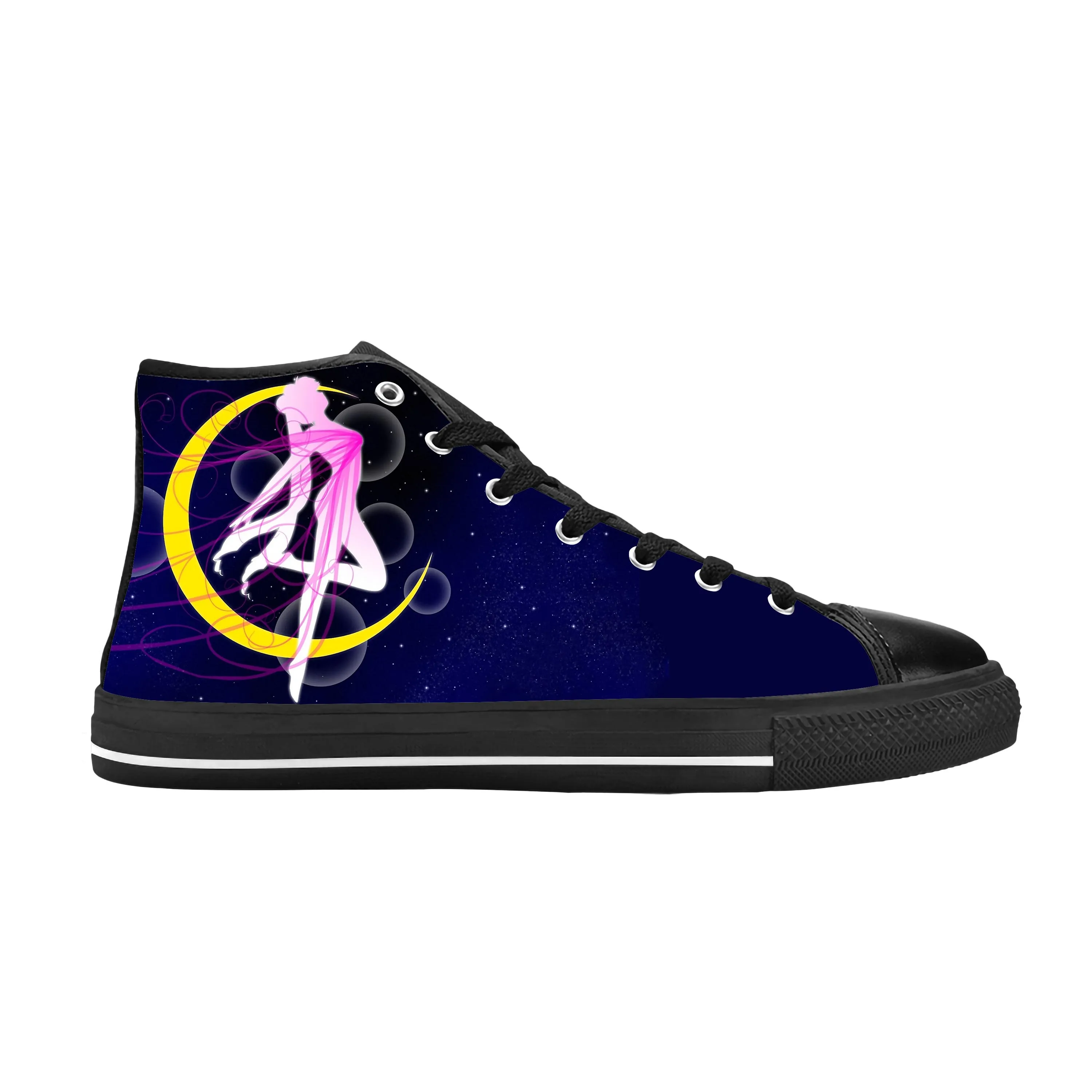 Moons Japanese Anime Cartoon Manga Comic Sailor Casual Cloth Shoes High Top Comfortable Breathable 3D Print Men Women Sneakers