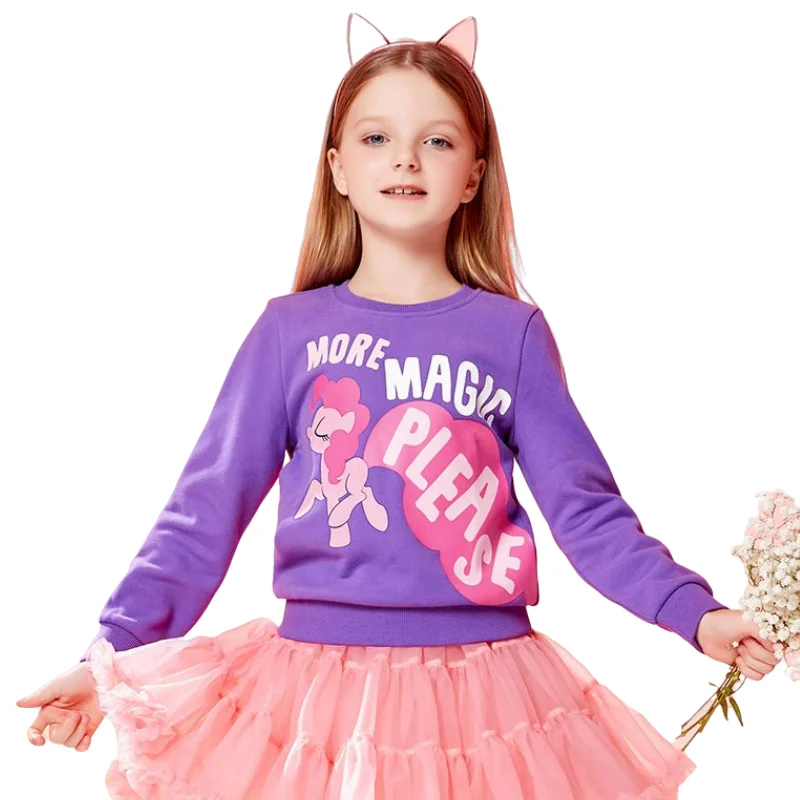 

My Little Pony Girls Cartoon Fashion Sweater Spring and Autumn Clothing Medium and Big Children Print Cute Casual Simple Tops