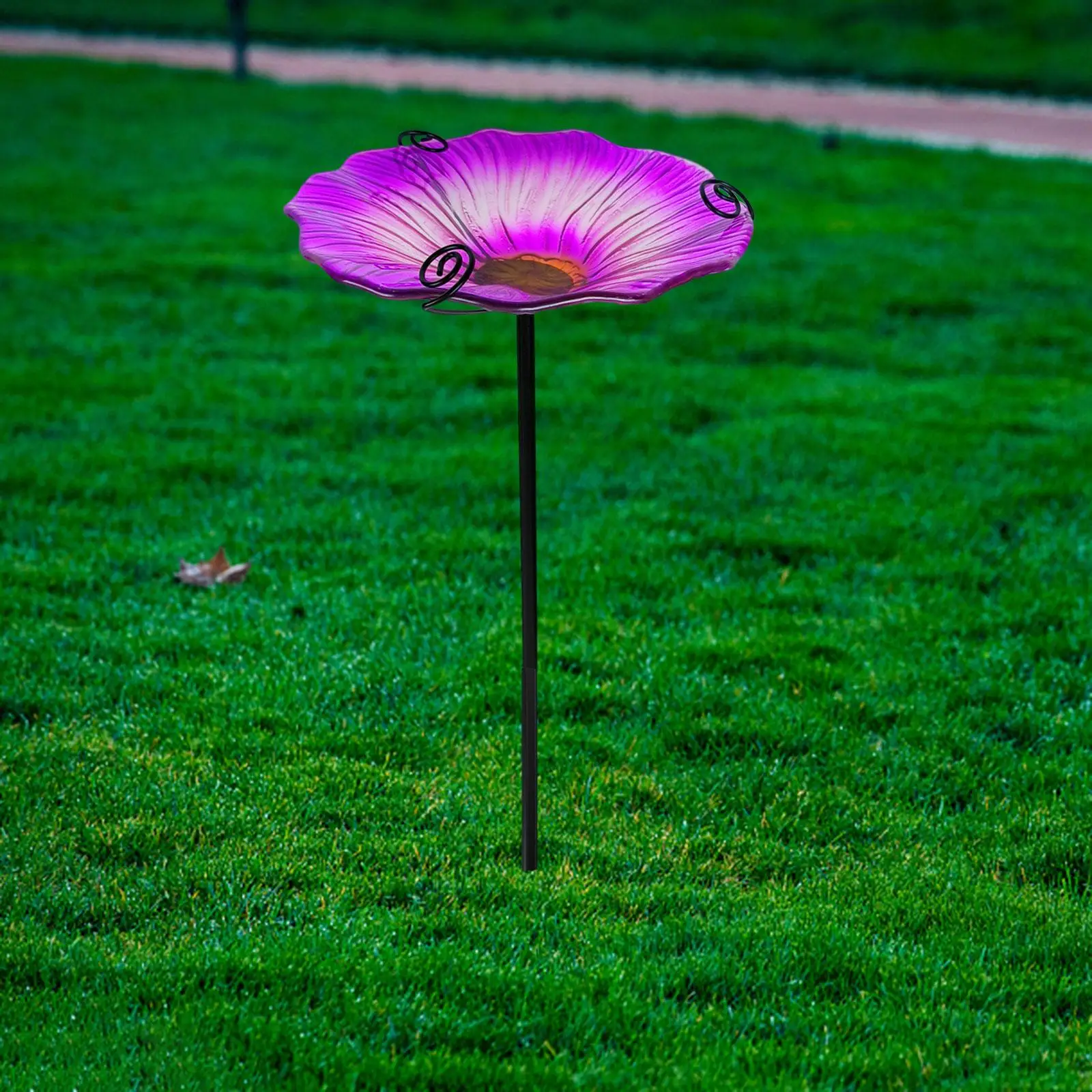 

Wrought Iron Ground Stake Feeder Flower Shape Removeable Stand Bird Feeder for Outdoor Small Bird Bath for Yard Backyard Gift