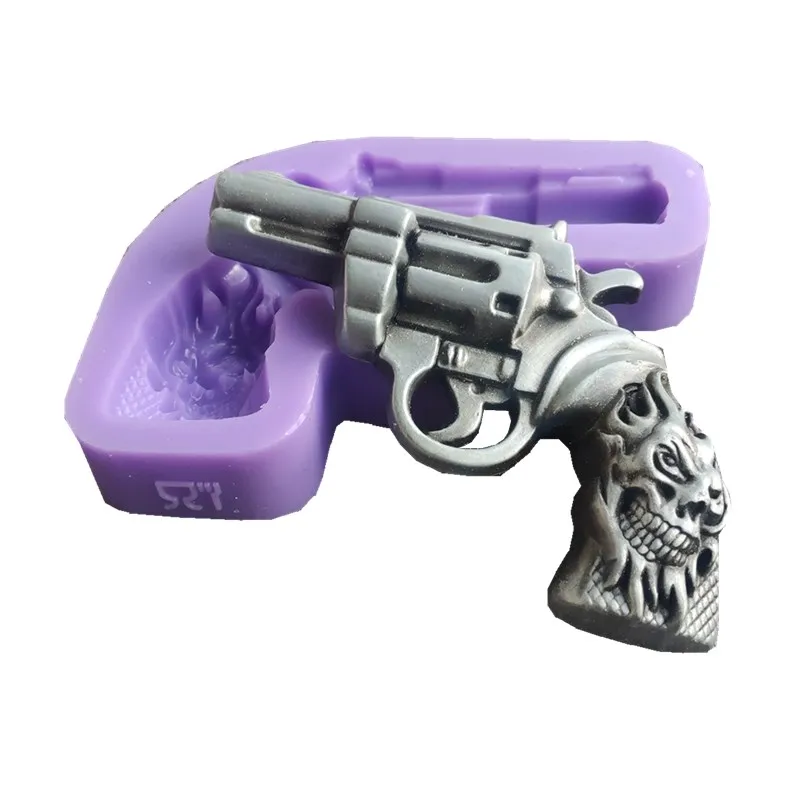 

Demon Pistol Shape Fondant Cake Silicone Mold 3D Embossed Chocolate Mould Pastry Biscuits Molds DIY Kitchen Baking Tools1511