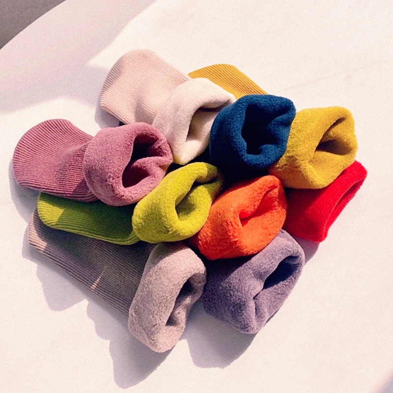 

New Baby Socks Children's Snow Socks Thickened and Solid Color Candy Color Tube Socks to Keep Warm and Comfortable Kids Socks