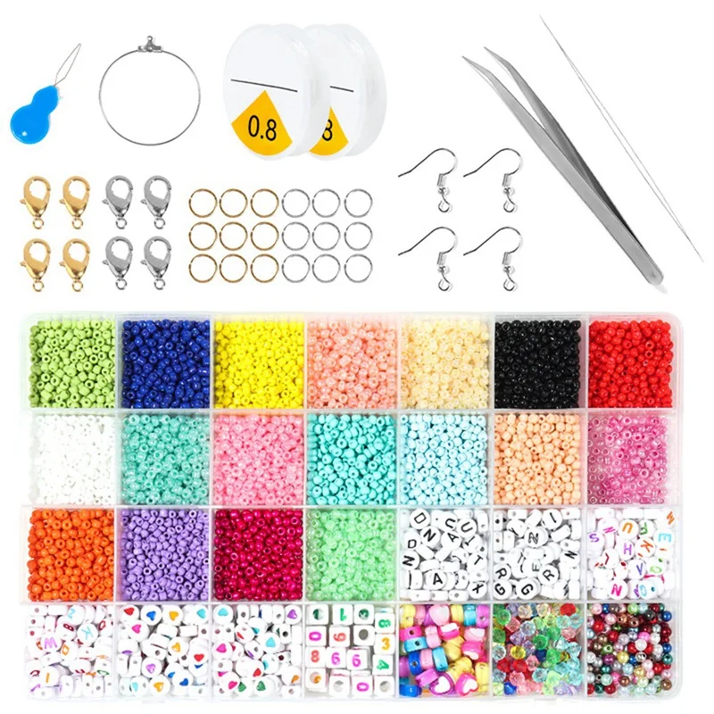 

Letter Bead Box Colorful Bead Handmade Set Accessories With Accessories DIY Material For DIY Keychain Making Bracelet
