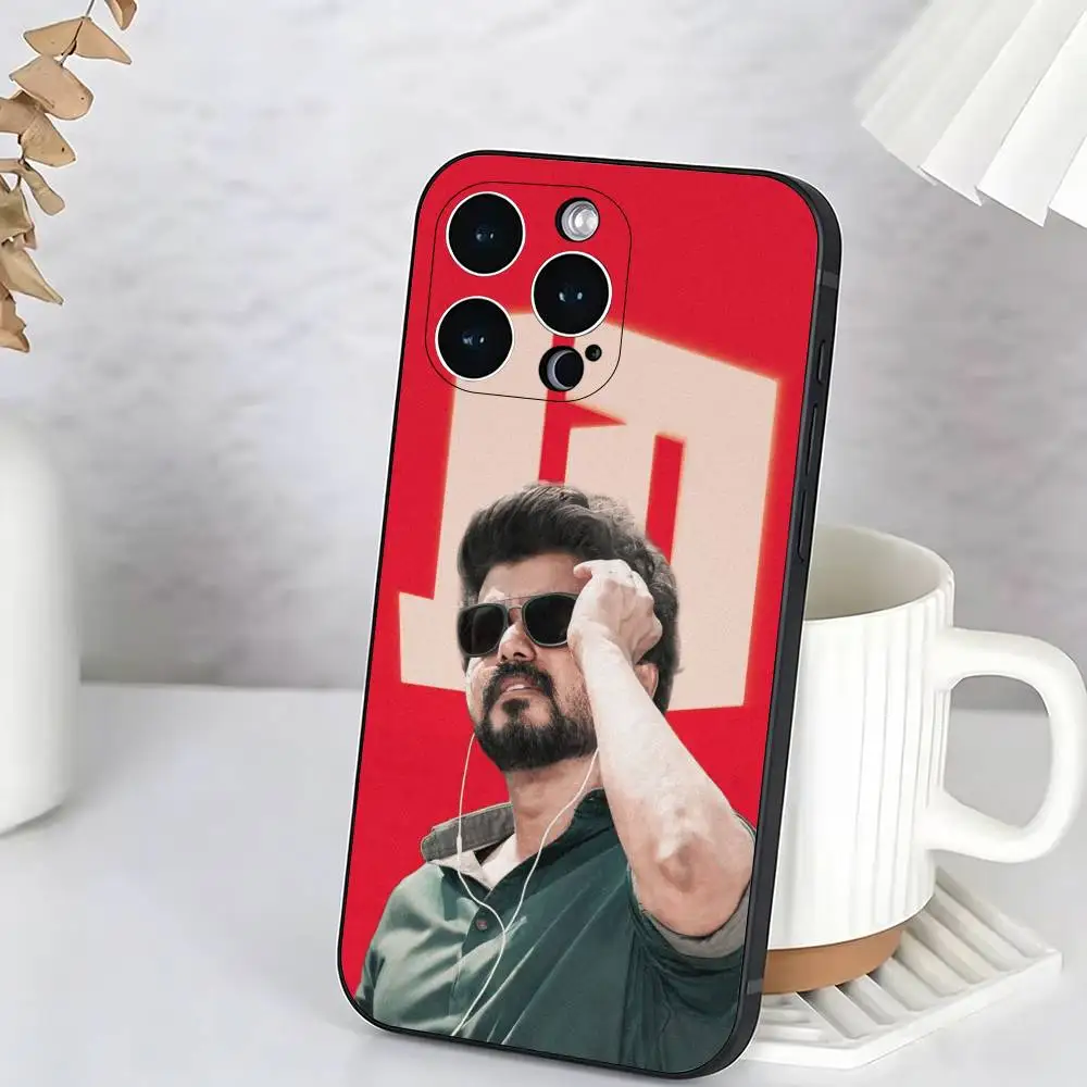 Фото Чехол для телефона Classic Actor Thalapathy Vijay для iPhone 17, 16, 15, 14, 13, 12, 11 Plus, Pro Max, XS, мягкий черный чехол №5