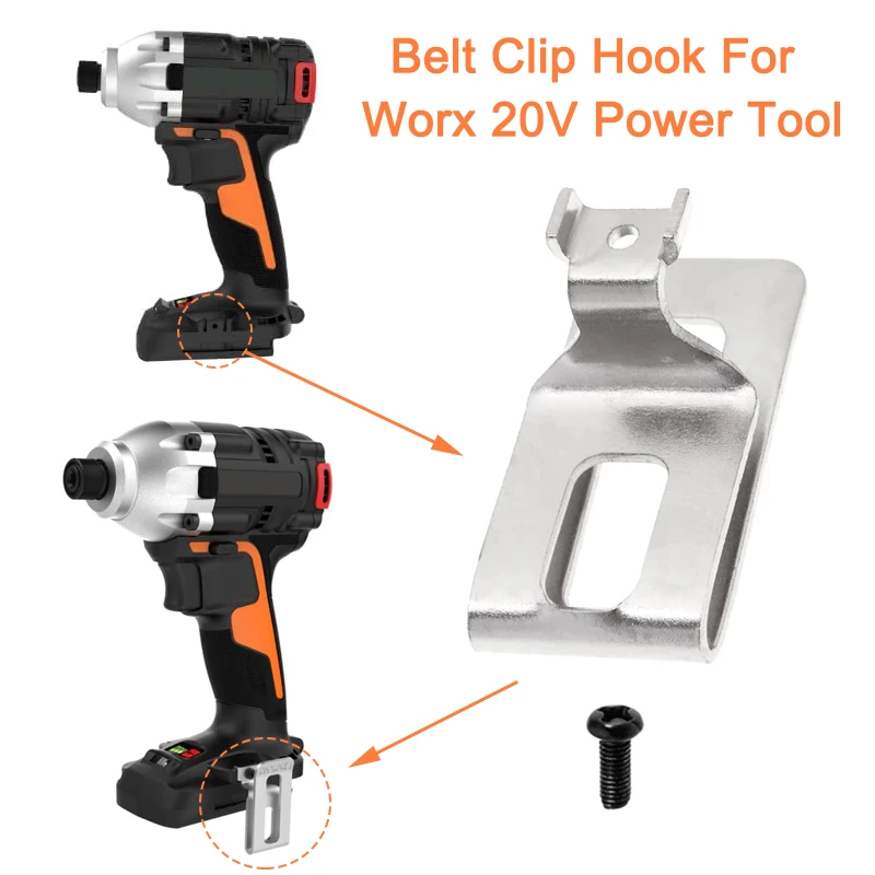 Зажим для поясной пряжки, крючки с винтом для WORX 20V WU268 WU278 WU279 WX279 WX268 WX278 WU278.9, аксессуары для электроинструментов Зажим для поясной пряжки, крючки с винтом для WORX 20V WU268 WU278 WU279 WX279 WX268 WX278 WU278.9, аксессуары для электроинструментов