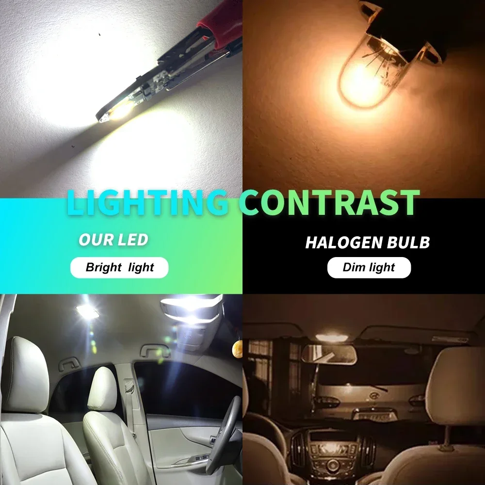 10 шт. T10 LED W5W Светодиодная лампа 7020 SMD 168 194 2825 Лампа для внутреннего освещения