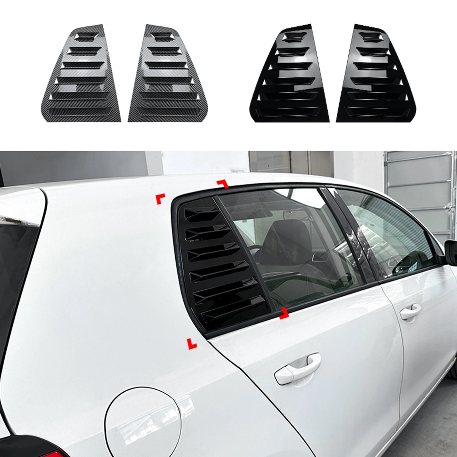 

Car Rear Side Window Louver Shutter Cover Trim Auto Part For Volkswagen VW Golf 6 MK6 2008-2012