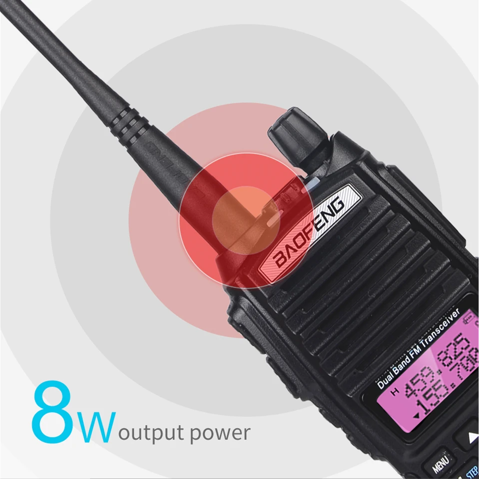 8W Dual Band Walkie Talkie 10km Baofeng UV-82 FM Transceiver Portable CB Ham Radio 128CH VHF/UHF UV 82 Two Way Radio 2800mAh
