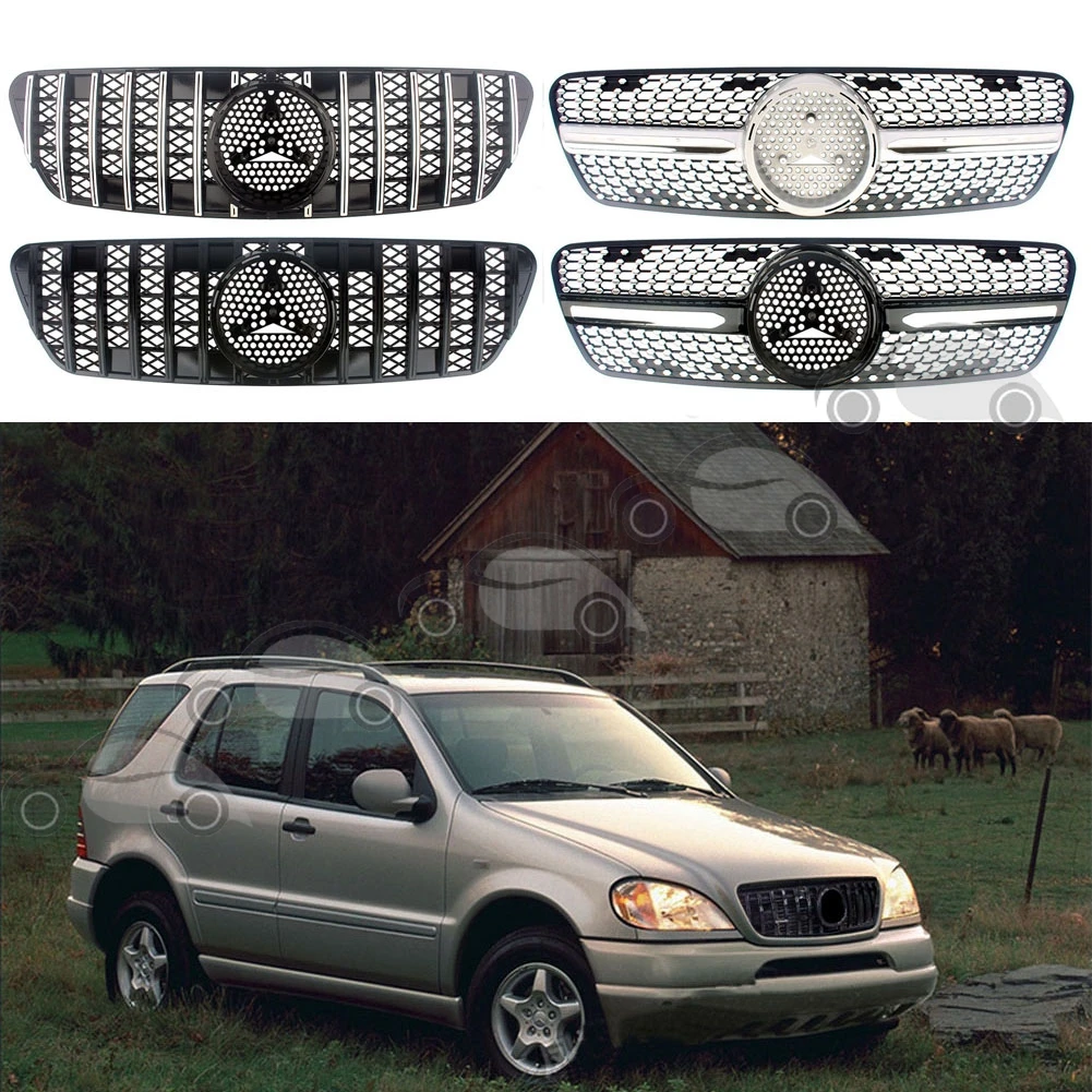 

Передние гонки, решетки Facelift, верхний гриль, подходит для Mercedes Benz W163 ML-Class 1998 1999 2000 2001 2002 2003 2004