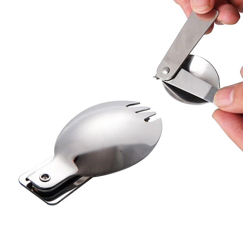 Складная ложка из нержавеющей стали 304 вилка посуда для путешествий уличные