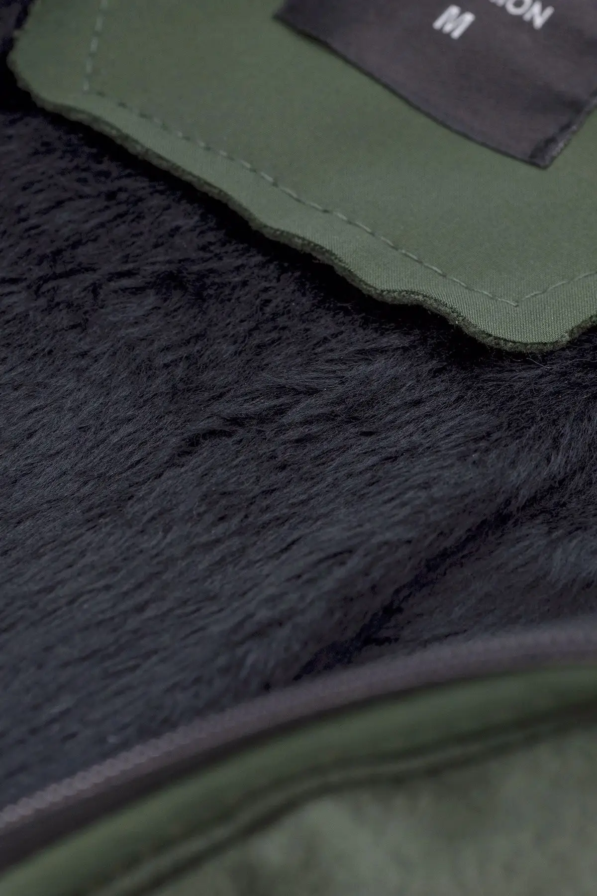 Men's Khaki Green Softshell Ici Shearling Inner Pockets Waterproof And Windproof Coat