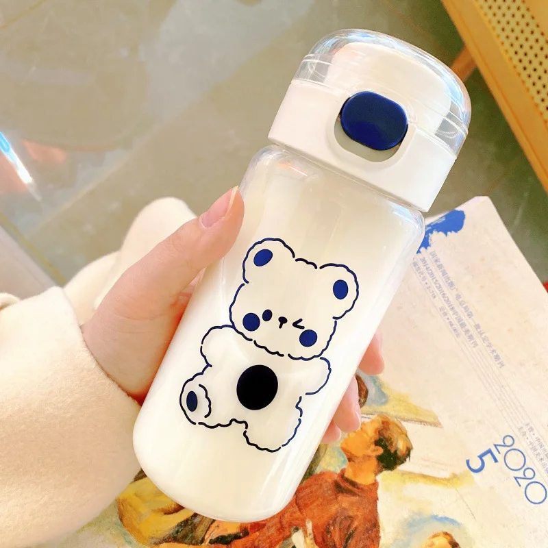 

Sports Fitness Drink Tumbler Plastic Leakproof Kettle New Creative 450ml Water Bottle Cute Portable Milk Cup Outdoor Travel Mug