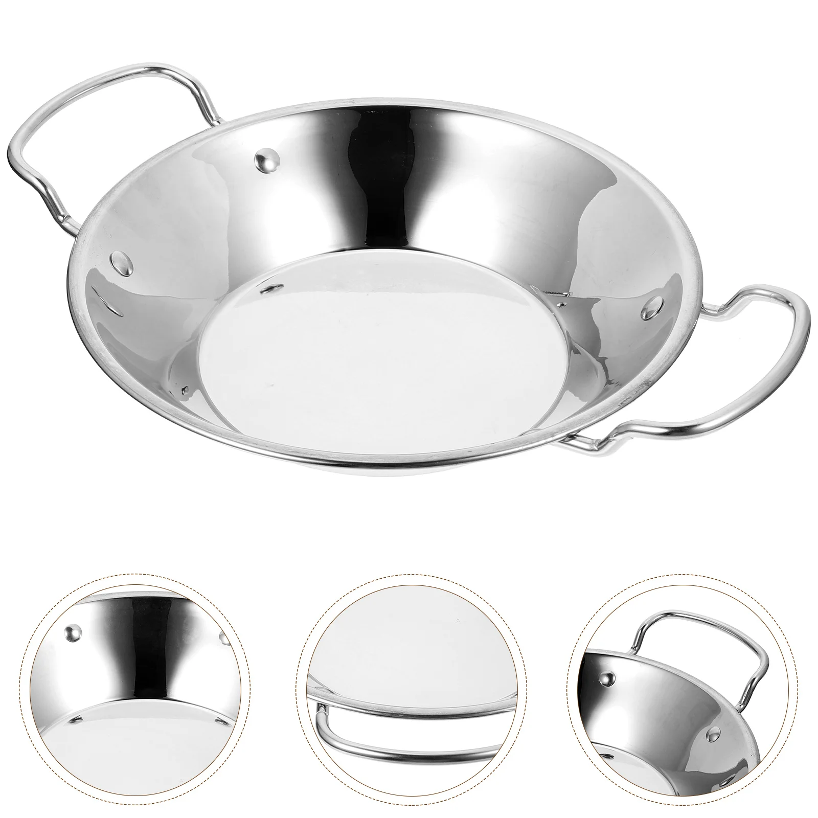 

Cooking Pan Daily Use Stainless Steel Pan Wok Stainless Steel Home Accessory Metal Wok Cooking Wok for Home Kitchen