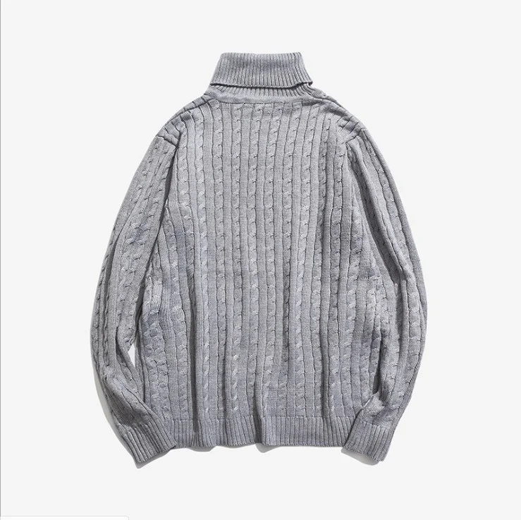 

New Autumn Casual Sweater Turtleneck Striped Slim Fit Knitting 's Sweaters Pullovers Men Pullover M-5XL