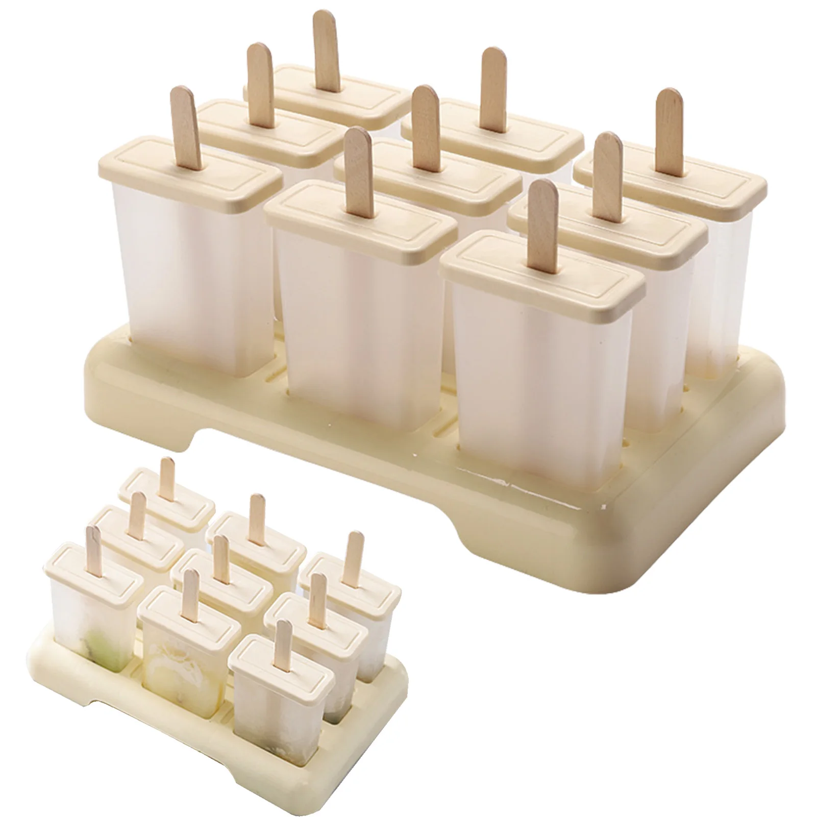 

9 Popsicle Molds With Sticks Reusable DIY Ice Lolly Stick Molds Chocolate Tray For Summer Food-Grade & Dishwasher Free Gifts For