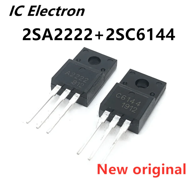 10 шт./партия Новинка 2SA2222 и 2SC6144 TO-220F (5 x A2222 + 5 x C6144) кремниевый PNP силовой транзистор