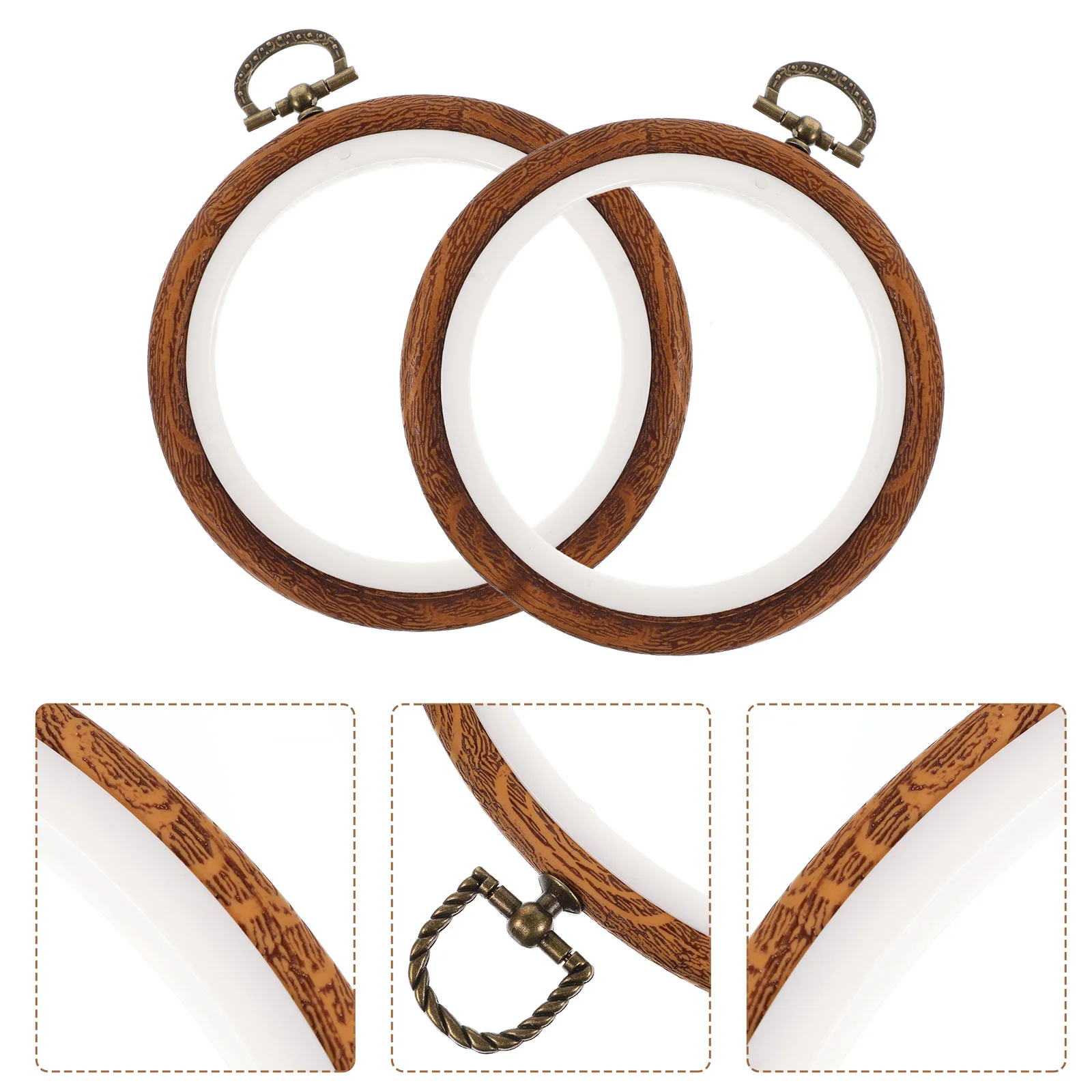 

Embroidery Hoop Cross Frame Hoops Circle Ring Wood Craft Sewing Round Bamboo Needlepoint Imitated Holder Pendant Oval Wooden Diy