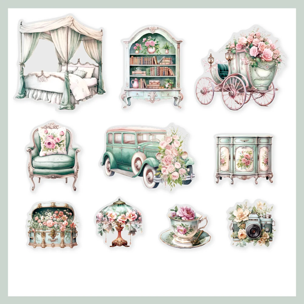 

Mr.Paper 20 шт./Упак. Набор наклеек в викторианском дворце-винтажные цветочные наклейки