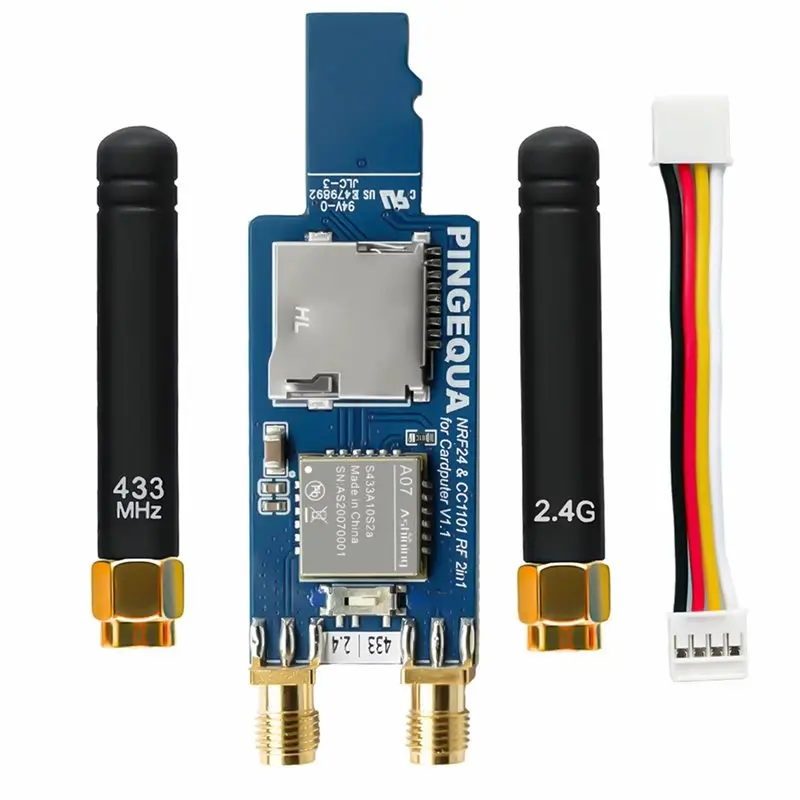 Фото CJSD-Новинка для M5stack Cardputer V1.1: Беспроводной модуль 3-в-1 CC1101 + NRF24L01 с слотом для карты MicroSD №1