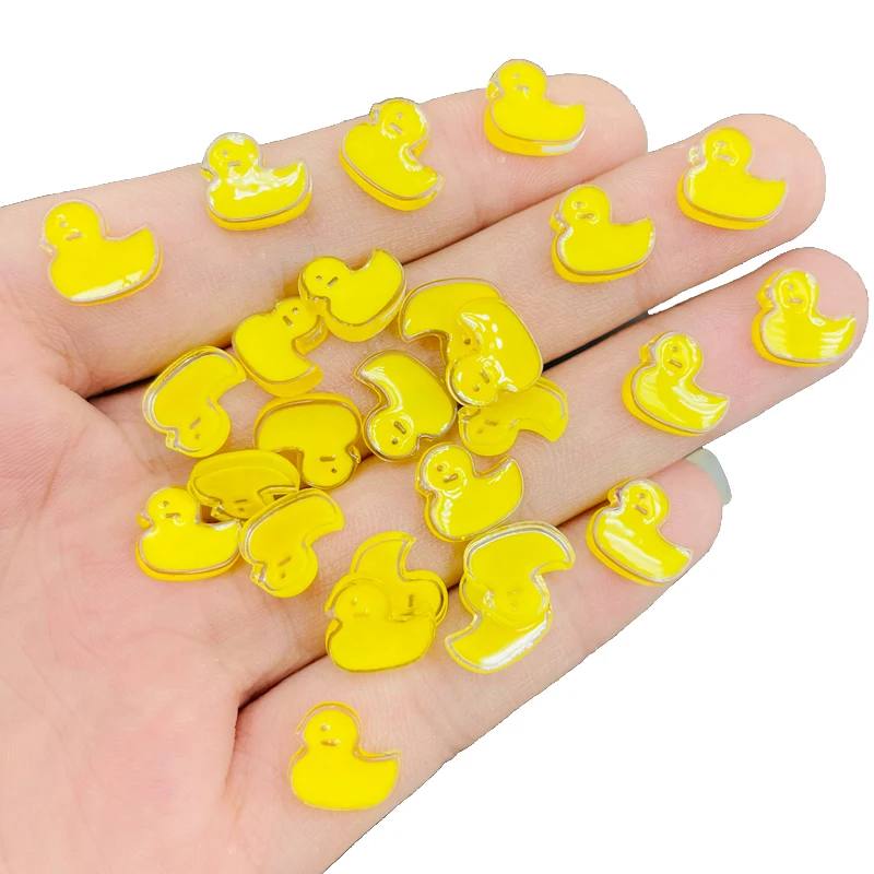 50 шт. новинка милый мультяшный Утенок из смолы для скрапбукинга Стразы 3D