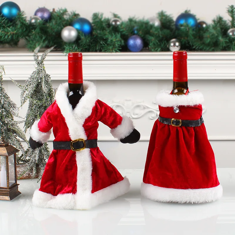 

Christmas Red Wine Bottle Bag Santa Claus Champagne Bottle Bags Christmas Decorations For Home Xmas New Year Dinner Table Decor