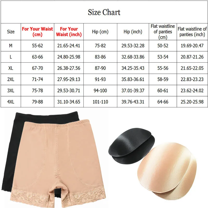 Mesh Padding Panties Women Hip Shapers Body Shapewear Butt Lifter Mid Waist Slimming Underwear Big Buttock Builder
