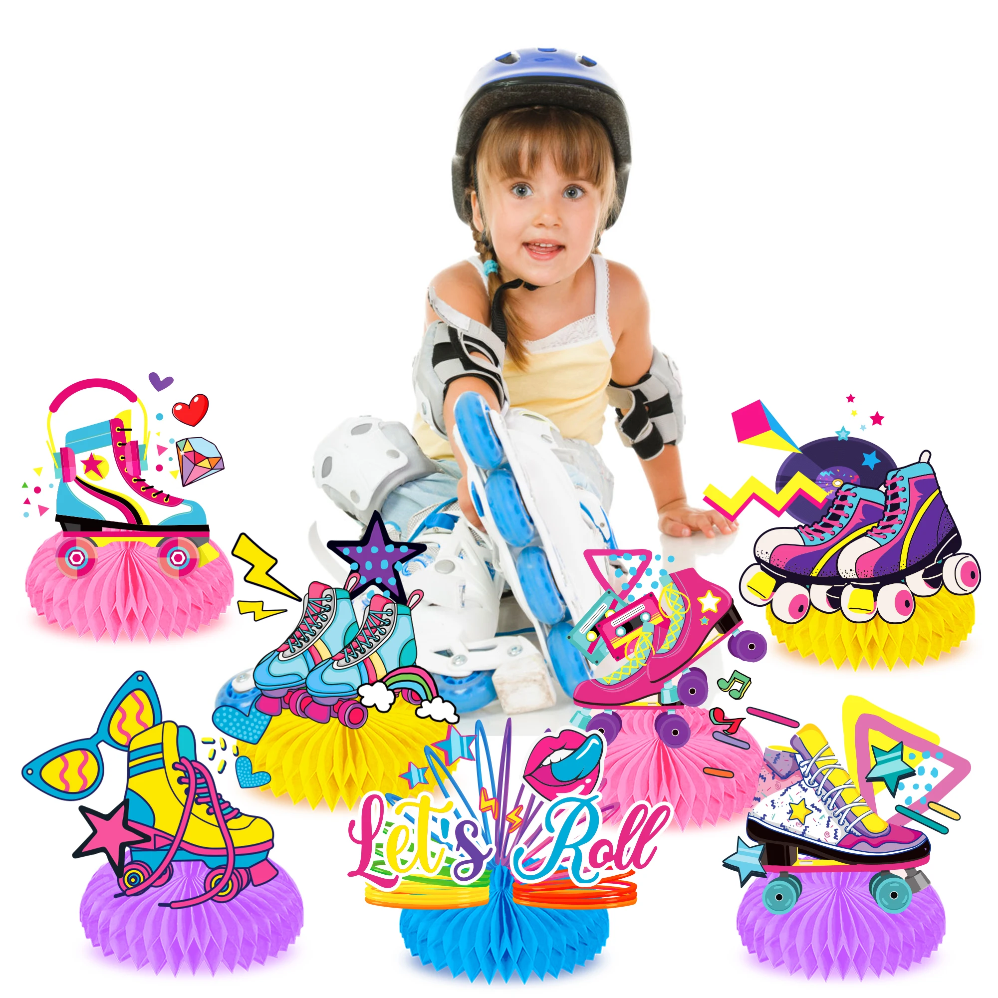 Sports Party Honeycomb Paper Desktop Ornament Crafts Display Baby Shower Birthday Party Tabletop Decoration