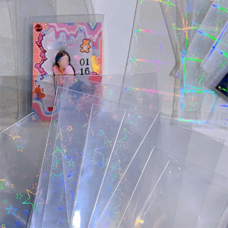 

Glass Laser Flashing Card Film Holographic Idol KPOP Photo Card Sleeves YGO Ultra Super Card Protector Wholesale