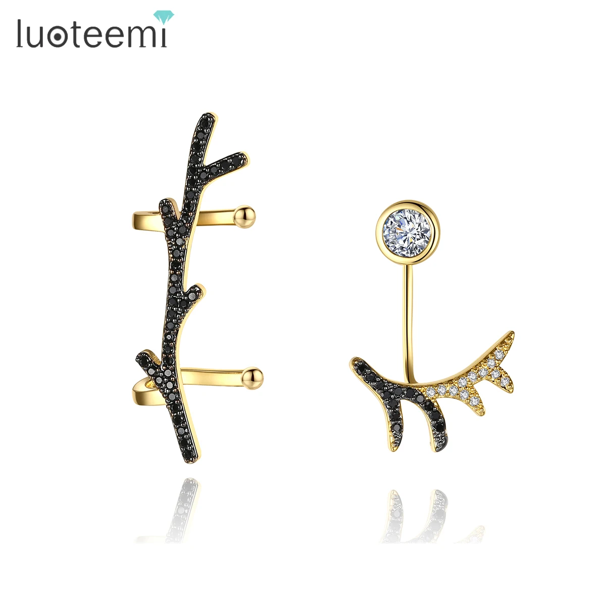 

LUOTEEMI Creative No Piercing Earring Clip Plant Tree Women Ear Cuff Antlers Boucle Oreille Femme Unusual Fashion New Arrival