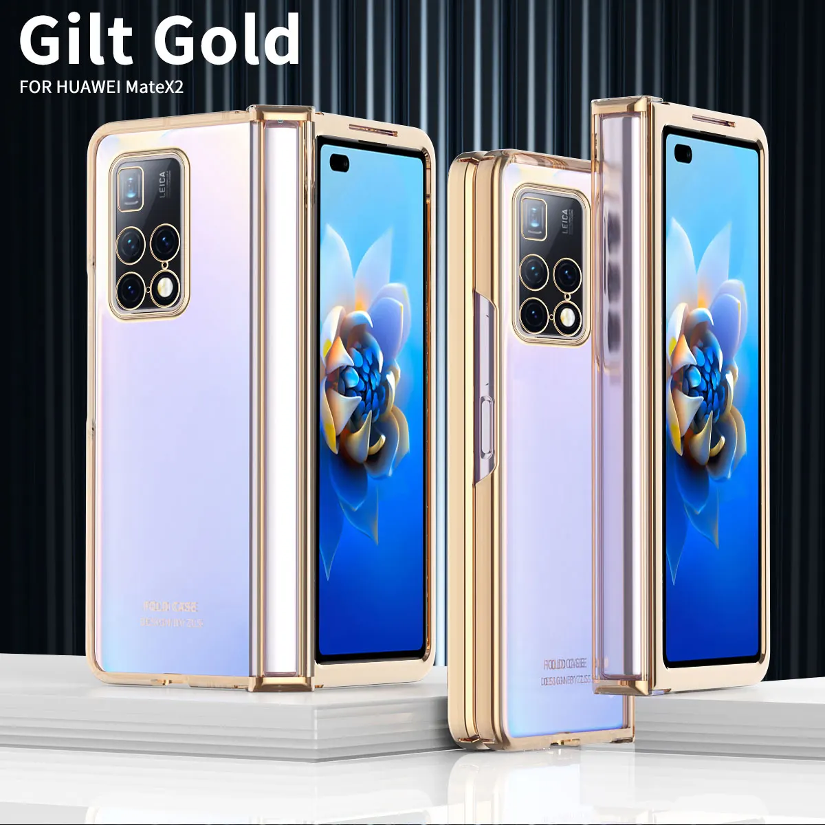 

Hinged Coverage Full Protection Plating Frame Transparent Cases For Huawei Mate X2 5G Ultra Slim Protective Back Cover