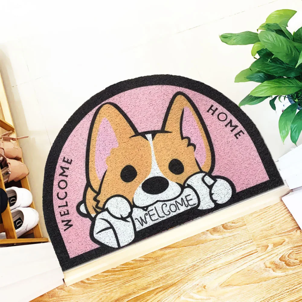 

Half Round Welcome Doormat Entrance Hallway Non-Slip Printed Floor Rugs Front Door Mat Outdoor Rugs INS Bedroom Kitchen Carpet