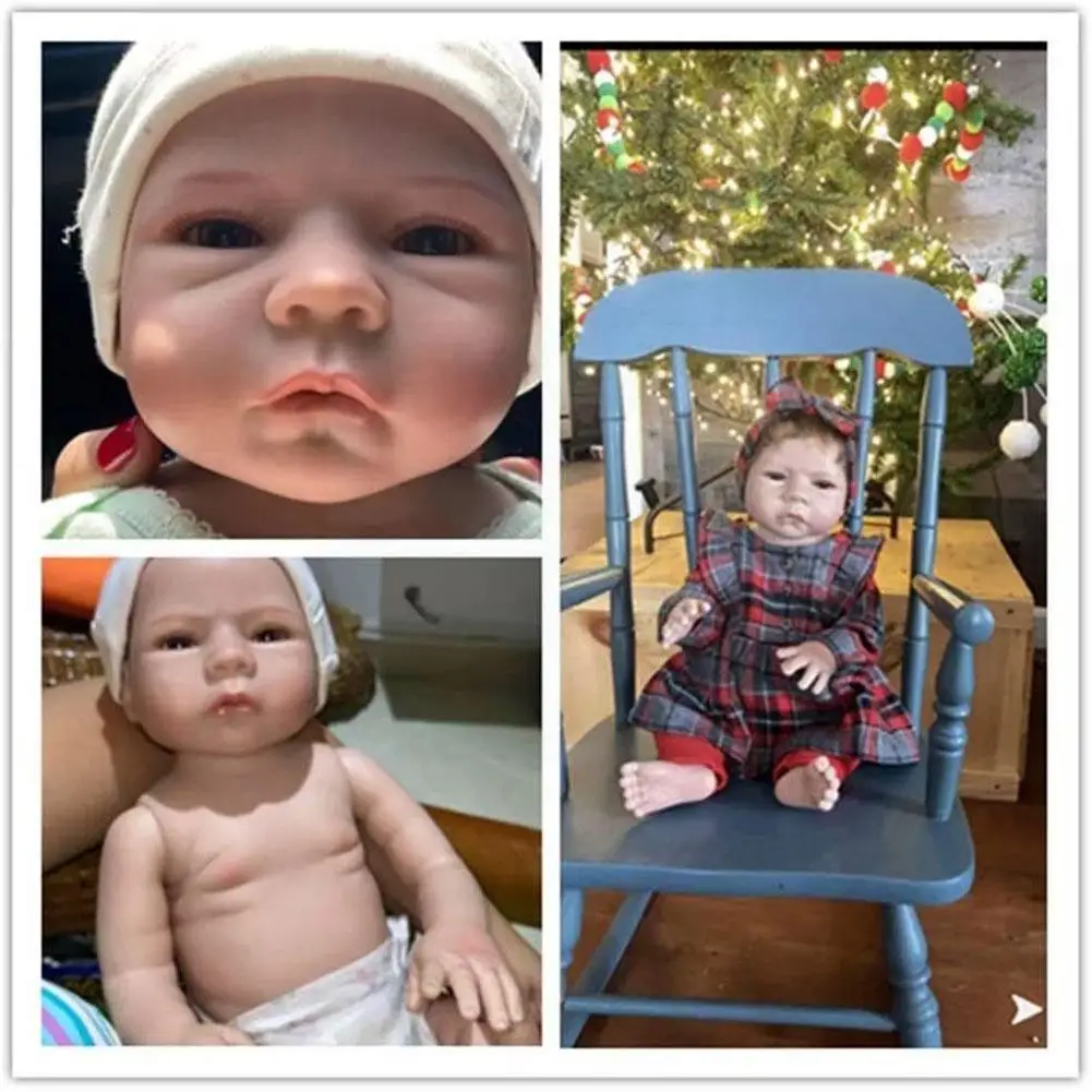 

Полный Комплект Reborn 18 дюймов, силиконовая виниловая цветная коробка для соски-пустышки с кроликом для девочки, подарок для кормления с E9y2