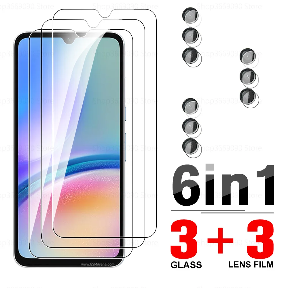 

6in1 Protective Glass Case For Samsung Galaxy A05s Tempered Film For Samsung A05 s A 05 05s 6.7Inch Screen Camera Protector Film