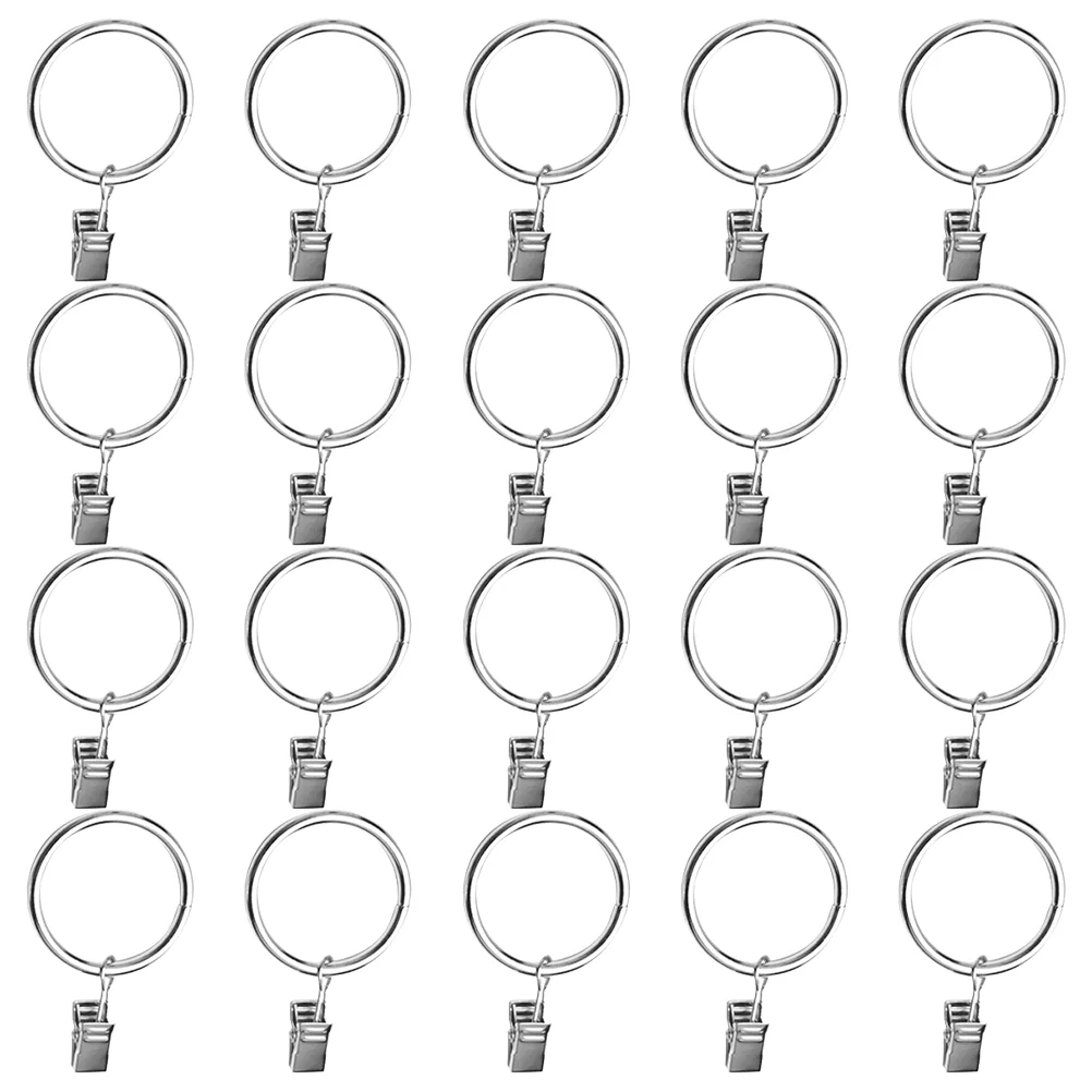 

20 Pcs Metal Curtain Ring Clips Drapery Hangers Curtains Accessories Creative Rings Shower Holder Clamp