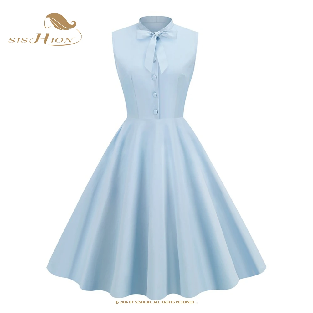 

Женское винтажное платье-миди без рукавов, с бантом на шее