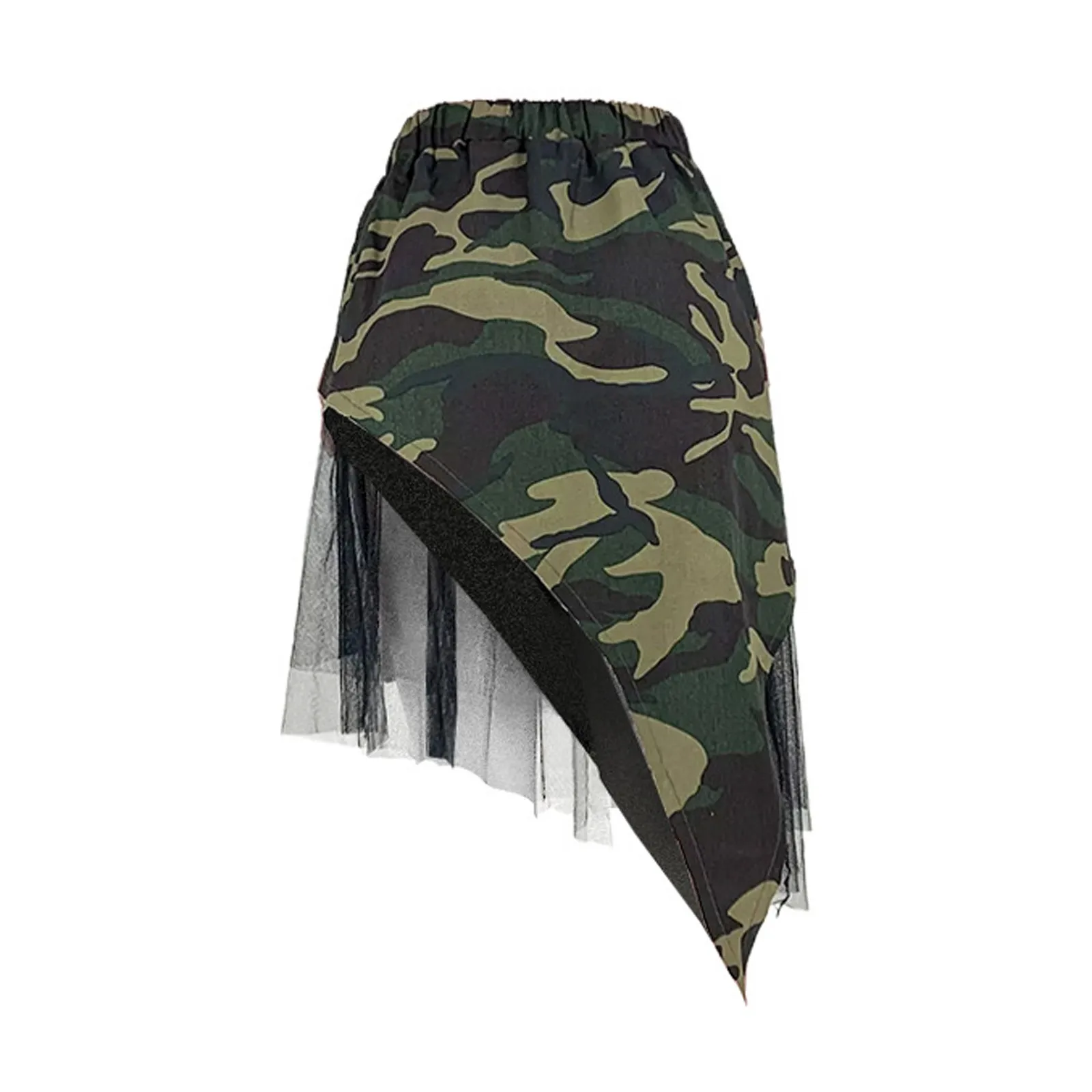 Женская Повседневная камуфляжная юбка с поясом разрезом Юбка До Колена