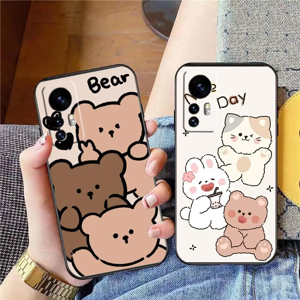 

Phone Case For Xiaomi Mi 13 12 12T 11 11T 10 9SE 9 CC9 8SE 8 6 6X 5 5S 5X Pro Tpro Lite Plus Fundas Capa Cute Cartoon Teddy Bear