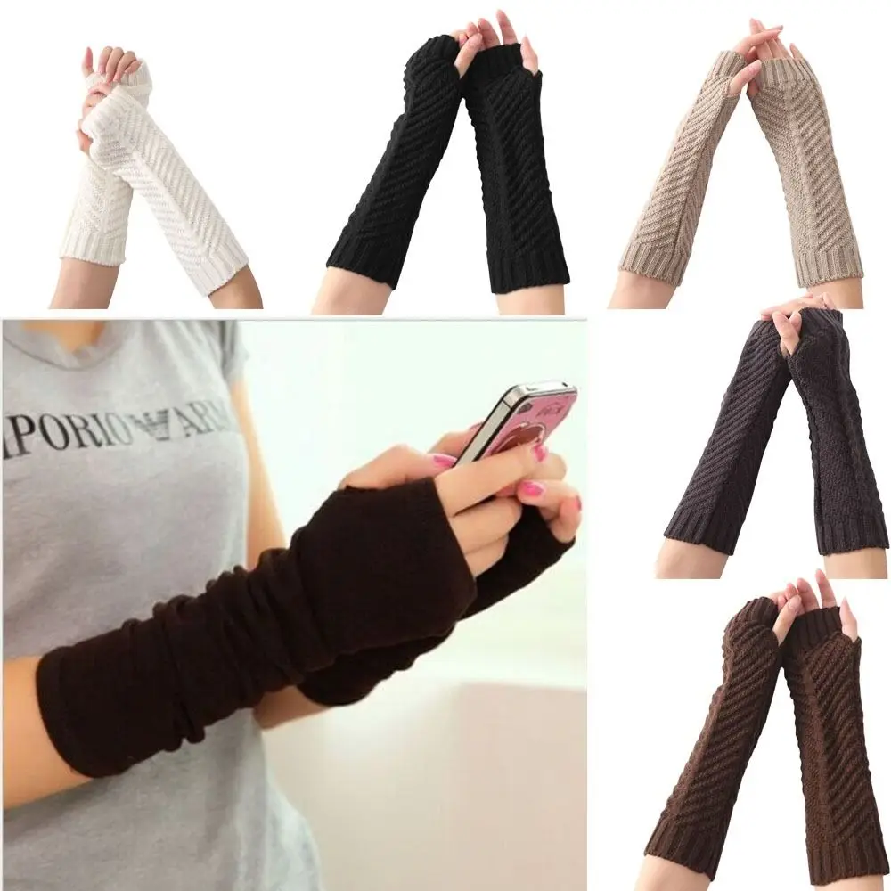 

Mitten Arm Warmer Outdoor Warmer Hand Women Winter Mitten Touch Screen Glove Open Finger Gloves Warmer Knitted Gloves