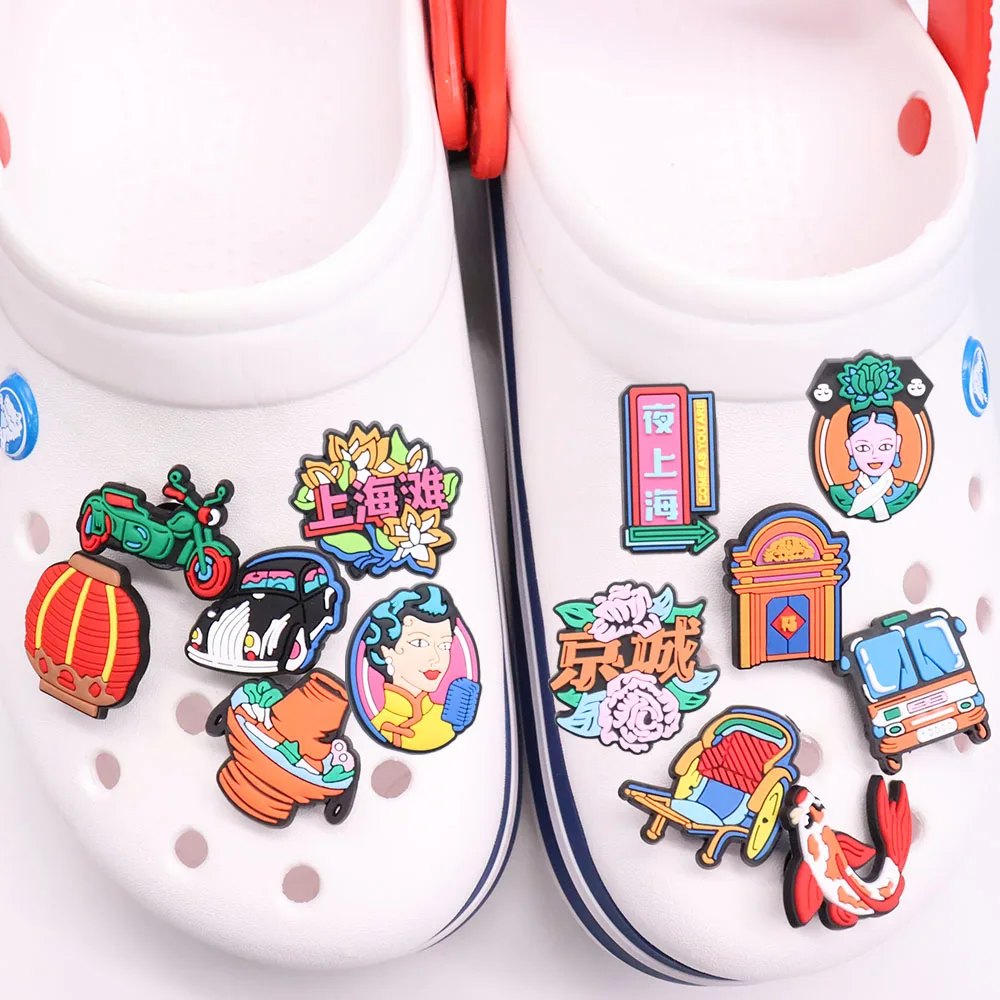 

Good Quality 1pcs PVC Shoe Charms Chinese Style Red Lantern Car Accessories Kids Shoe Ornaments For Croc Jibz DIY Party Gift