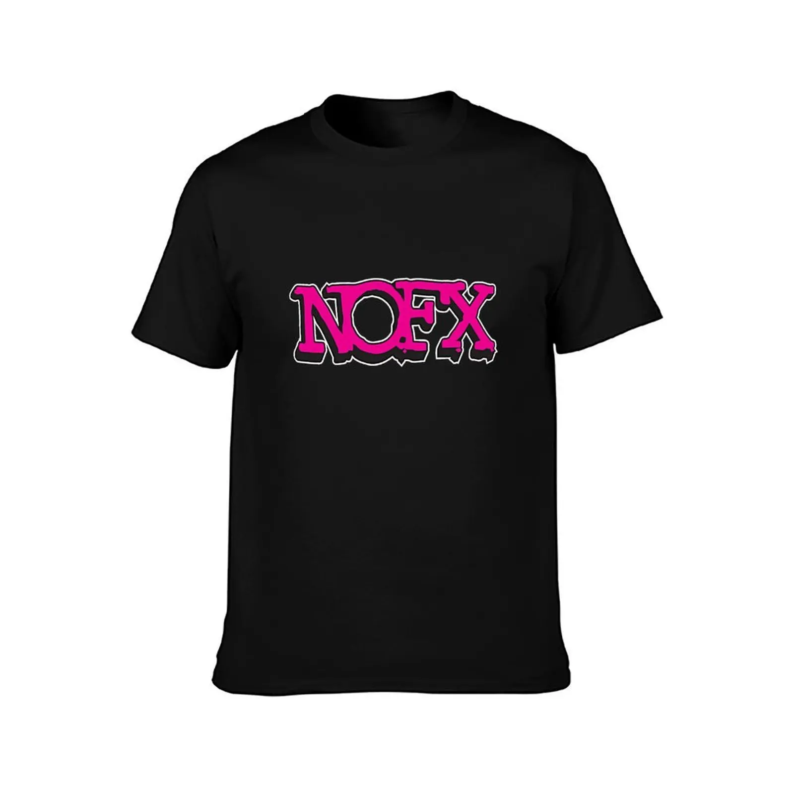 Фото Футболка NOFX с розовым логотипом, повседневная футболка с графическим принтом №2