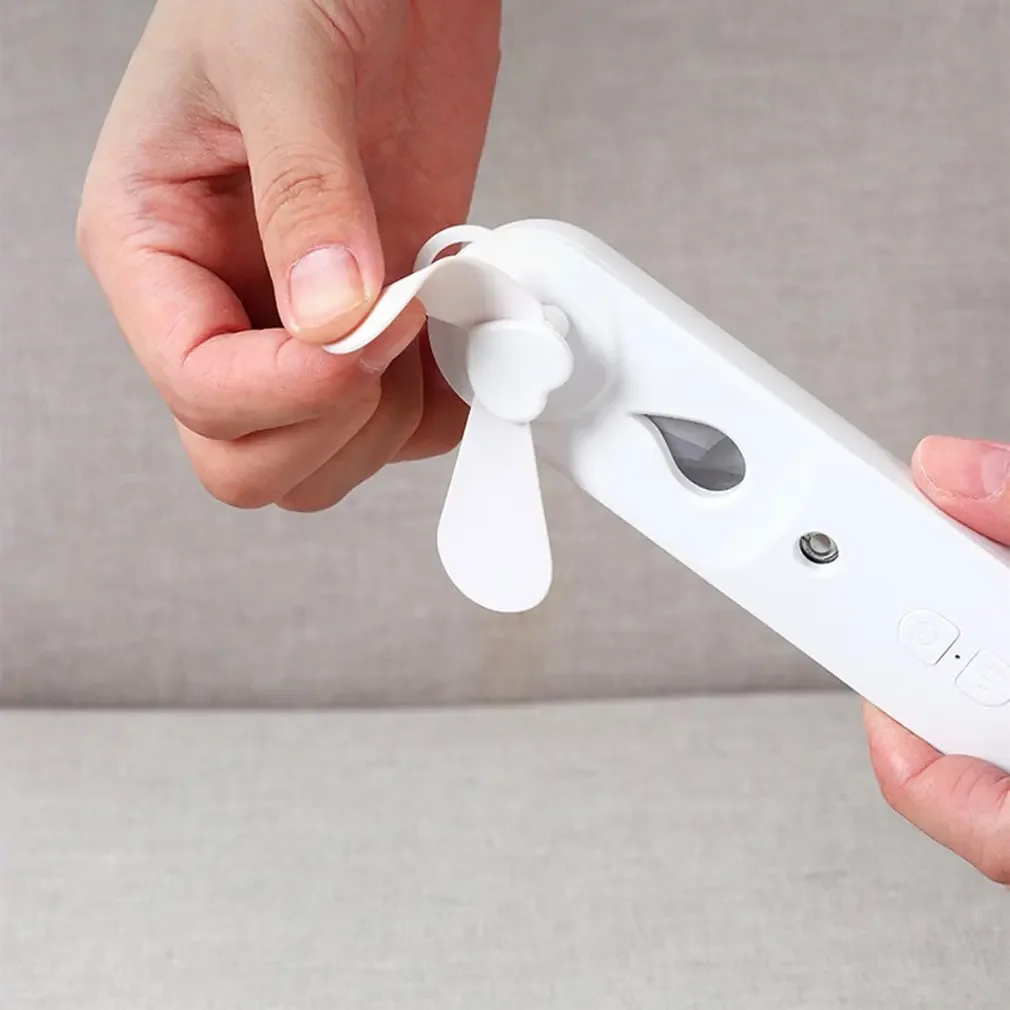 USB перезаряжаемый мини-вентилятор 2-в-1 отпариватель увлажнитель для лица спрей