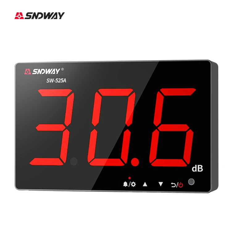 

SNDWAY Digital Sound Level Meter SW-525A Wall Mounted Decibel Meter 9.6 Inches 30-130dB Large Screen Hanging Type Noise dB Meter