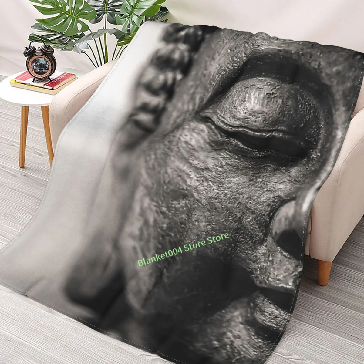

Buddha - Black And White Spiritual Motivational Design For Avery Buddhist And Yoga Addict Throw Blanket decorative blanket