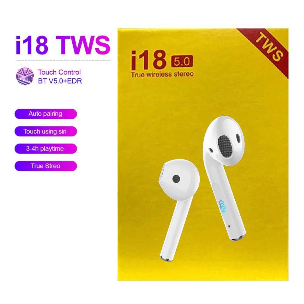 

Оригинальные беспроводные наушники i18 TWS Bluetooth 5,0 гарнитура наушники для Apple Android Samsung Xiaomi PK i7S i9s i12 i11 i14 PRO TWS