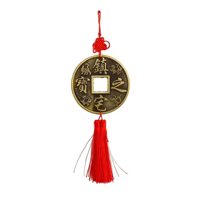 

Chinese Knot Decorations Crafts Copper Coins Feng Shui Great Treasure China Pendant Fortune Car Home Decor Cash Collection Gifts