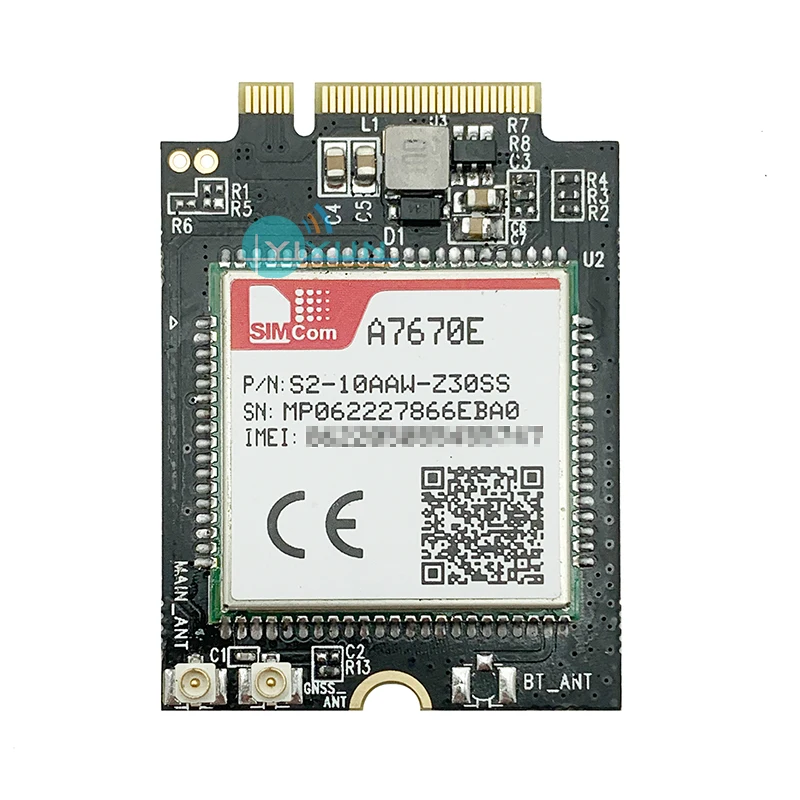 

SIMCOM A7670E LTE Cat1 M.2 module For Europe Korea LTE- FDD B1/B3/B5/B7/B8/B20 GSM 900/1800MHz compatible with SIM7000 SIM7070