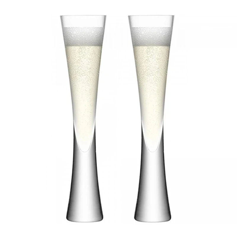 

2Pcschampagne Glasses Glitter Flutes Clear Cups Bubble Wine Tulip Cocktail For Bar Party Gift Wedding Dress Wine Glasses